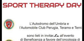 "Sport Therapy Day": ecco la presentazione dell'evento. Sport e solidarietà all'Autodromo dell'Umbria. Lunedì 25 la conferenza stampa per illustrare la manifestazione