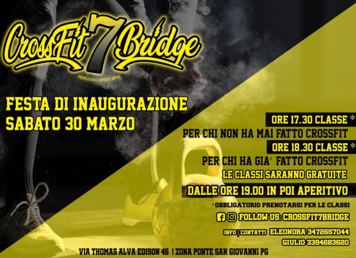 Crossfit7bridge: sabato l'inaugurazione. Tagli del nastro per la nuova palestra di Ponte San Giovanni dedicata alla pratica del Crossfit