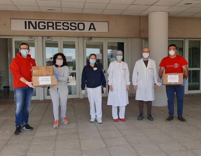 Il Perugia Club di Castello aiuta l'Ospedale tifernate. Donati dispositivi di protezione da coronavirus agli operatori sanitari 