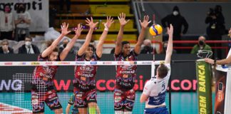Per Perugia vittoria faticosa in quattro set. Ora appuntamento in Coppa Italia con gli emiliani 