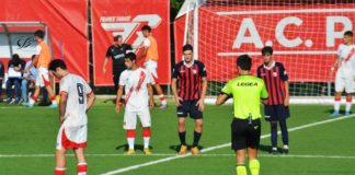 Grifo ripreso da Capozzi dopo il rigore trasformato da Baka Dieye