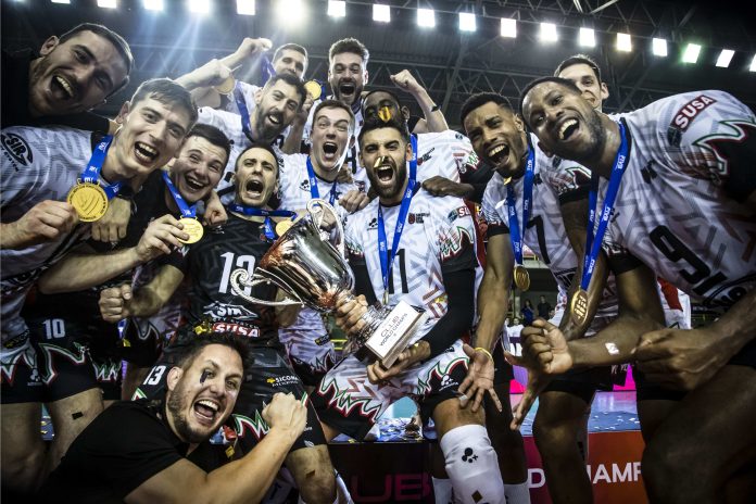 In finale la Sir si aggiudica in quattro set il derby italiano con Trento 