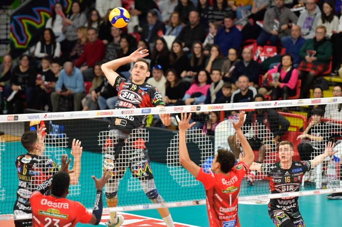 Il centrale della Sir dopo il successo sulla Lube: 