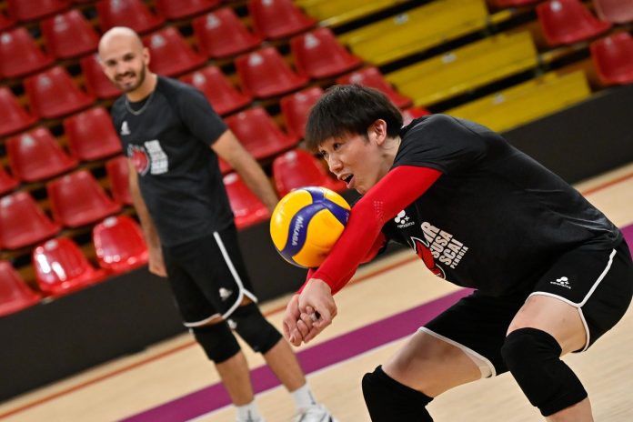 … durante Sir Susa Scai Perugia, allenamento presso PalaBartonEnergy Perugia IT, 30 settembre 2025. [foto_ID: 20250930_MB60176] Foto: Michele Benda